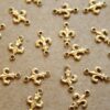 20 pc. Tiny Raw Brass Fleur de Lis Connectors: 12mm by 7mm - made in USA | RB-1158