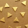 8 pc. Small Gold Plated Brass Hammered Triangles: 8mm by 8mm - made in USA | GLD-006