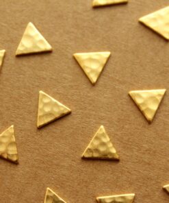 8 pc. Small Gold Plated Brass Hammered Triangles: 8mm by 8mm - made in USA | GLD-006
