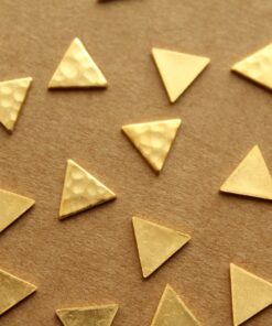 8 pc. Small Gold Plated Brass Hammered Triangles: 8mm by 8mm - made in USA | GLD-006