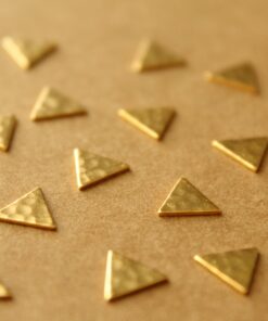 8 pc. Small Gold Plated Brass Hammered Triangles: 8mm by 8mm - made in USA | GLD-006