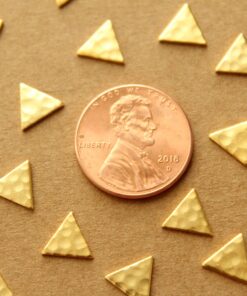 8 pc. Small Gold Plated Brass Hammered Triangles: 8mm by 8mm - made in USA | GLD-006