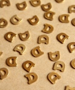 6 pc. Tiny Raw Brass Letter D Stampings - 5.5mm by 5.5mm - made in USA | RB-1171