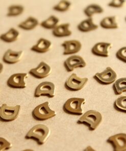 6 pc. Tiny Raw Brass Letter D Stampings - 5.5mm by 5.5mm - made in USA | RB-1171