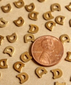 6 pc. Tiny Raw Brass Letter D Stampings - 5.5mm by 5.5mm - made in USA | RB-1171