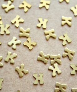 6 pc. Tiny Raw Brass Letter K Stampings - 5.5mm by 5.5mm - made in USA | RB-1172