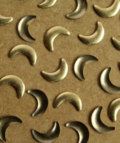 13 pc. Tiny Antique Brass Plated Rounded Moons: 7.5mm by 6mm - made in USA | AB-147