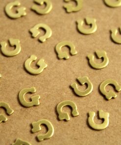 6 pc. Tiny Raw Brass Letter G Stampings - 6mm by 6mm - made in USA | RB-1218