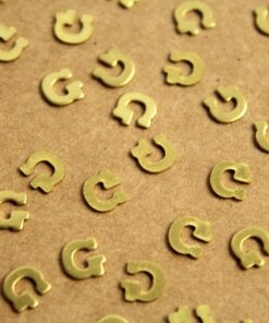 6 pc. Tiny Raw Brass Letter G Stampings - 6mm by 6mm - made in USA | RB-1218