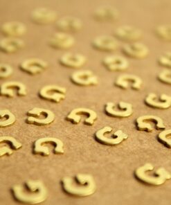 6 pc. Tiny Raw Brass Letter G Stampings - 6mm by 6mm - made in USA | RB-1218