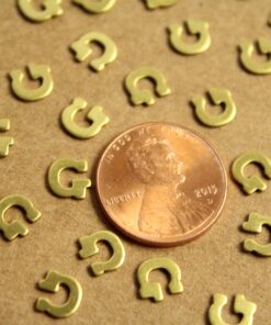 6 pc. Tiny Raw Brass Letter G Stampings - 6mm by 6mm - made in USA | RB-1218