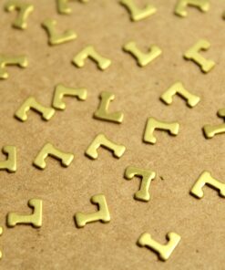6 pc. Tiny Raw Brass Letter L Stampings - 6mm by 5mm - made in USA | RB-1226
