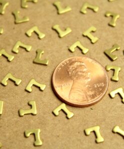 6 pc. Tiny Raw Brass Letter L Stampings - 6mm by 5mm - made in USA | RB-1226