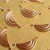 4 pc. Rose Gold Plated Brass Geometric Layered Half Circle Charms: 27mm by 10mm - made in USA | ROS-155