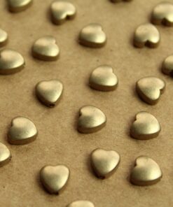 20 pc. Raw Brass Heart Beads, 8mm by 7.5mm | FI-510
