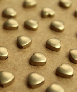 20 pc. Raw Brass Heart Beads, 8mm by 7.5mm | FI-510