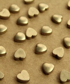 20 pc. Raw Brass Heart Beads, 8mm by 7.5mm | FI-510