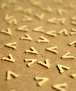 6 pc. Tiny Raw Brass Letter V Stampings - 5.5mm by 5.5mm - made in USA | RB-1220