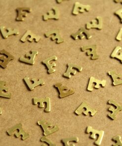 6 pc. Tiny Raw Brass Letter F Stampings - 5.5mm by 5mm - made in USA | RB-1225