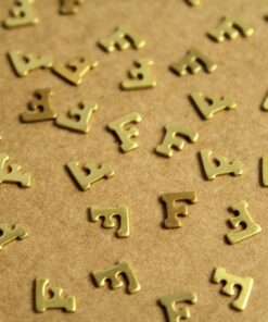 6 pc. Tiny Raw Brass Letter F Stampings - 5.5mm by 5mm - made in USA | RB-1225