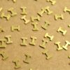 6 pc. Tiny Raw Brass Letter I Stampings - 5.5mm by 4mm - made in USA | RB-1235