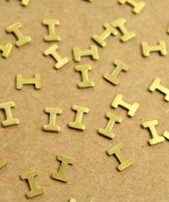 6 pc. Tiny Raw Brass Letter I Stampings - 5.5mm by 4mm - made in USA | RB-1235