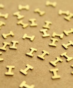 6 pc. Tiny Raw Brass Letter I Stampings - 5.5mm by 4mm - made in USA | RB-1235