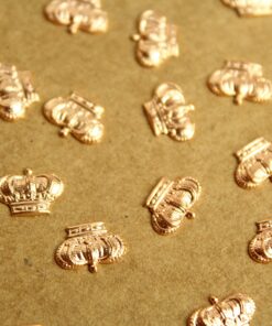 8 pc. Small Rose Gold Plated Brass Detailed Crowns: 10mm by 7mm - made in USA | ROS-171