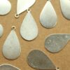 8 pc. Large Silver Plated Brass Teardrop Tags: 31mm by 17mm - made in USA | SI-328