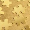 4 pc. Raw Brass Puzzle Piece Charms: 32mm by 24mm - made in USA | RB-1249