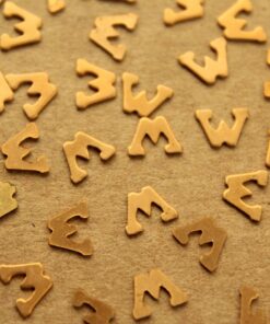 8 pc. Tiny Raw Brass Letter W Stampings - 7m by 5mm - made in USA | RB-1258