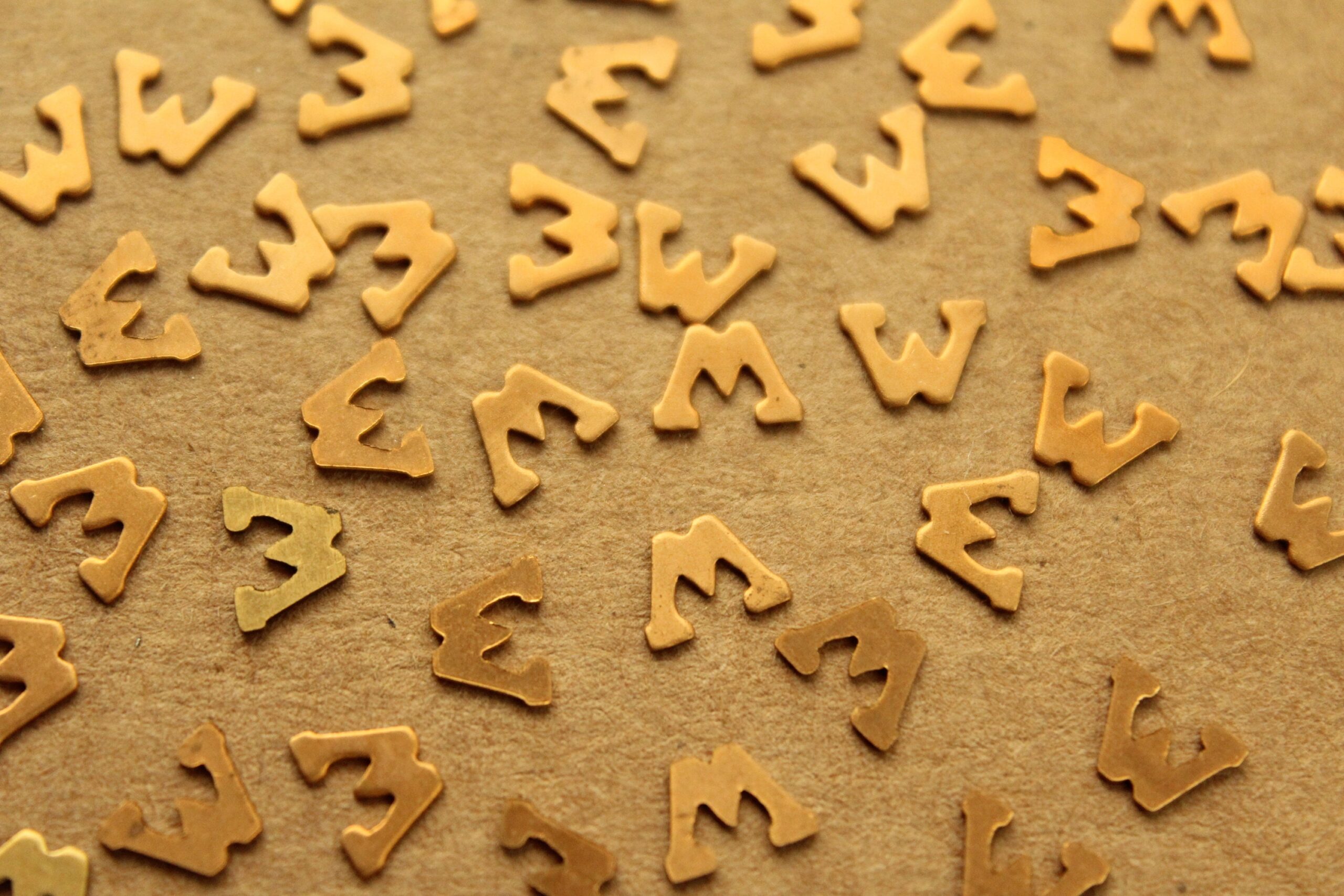 8 pc. Tiny Raw Brass Letter W Stampings - 7m by 5mm - made in USA | RB-1258