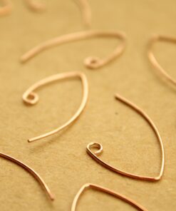 12 pc. Large Rose Gold Plated Bent Vee Earwires 29mm long | FI-530