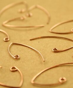 12 pc. Large Rose Gold Plated Bent Vee Earwires 29mm long | FI-530