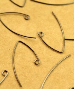 12 pc. Large Gunmetal Plated Bent Vee Earwires 29mm long | FI-531