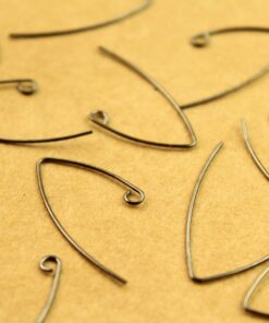12 pc. Large Gunmetal Plated Bent Vee Earwires 29mm long | FI-531