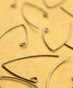 12 pc. Large Gunmetal Plated Bent Vee Earwires 29mm long | FI-531