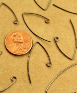12 pc. Large Gunmetal Plated Bent Vee Earwires 29mm long | FI-531