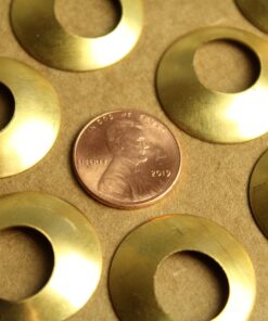 4 pc. Raw Brass Domed Open Circle Charms: 24mm by 24mm - made in USA | RB-1305