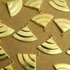 6 pc. Gold Plated Brass Layered Quarter Circle Charms: 18mm by 15mm - made in USA | GLD-104