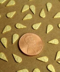 8 pc. Gold Plated Brass Hammered Teardrops: 5mm by 9mm - made in USA | GLD-122