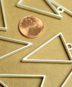 8 pc. Matte Silver Triangle Open Backed Bezel Setting, 40mm by 20.5mm | FI-569