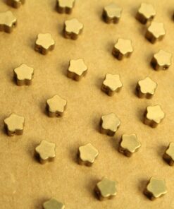 20 pc. Raw Brass Star / Flower Beads, 4.5mm by 5mm | FI-113*