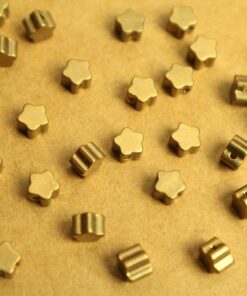 20 pc. Raw Brass Star / Flower Beads, 4.5mm by 5mm | FI-113*