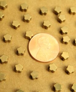 20 pc. Raw Brass Star / Flower Beads, 4.5mm by 5mm | FI-113*
