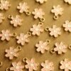 12 pc. Tiny Flower Charms, Pink and Gold Enameled, 11.5mm x 8mm | MIS-099*