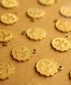 6 pc. Fleur de Lis Coin Charms: 12mm by 14mm - made in USA | RB-1317