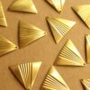 6 pc. Raw Brass Art Deco Charms : 20mm by 23mm - made in USA | RB-1322