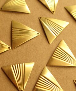 6 pc. Raw Brass Art Deco Charms : 20mm by 23mm - made in USA | RB-1322