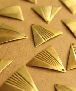 6 pc. Raw Brass Art Deco Charms : 20mm by 23mm - made in USA | RB-1322